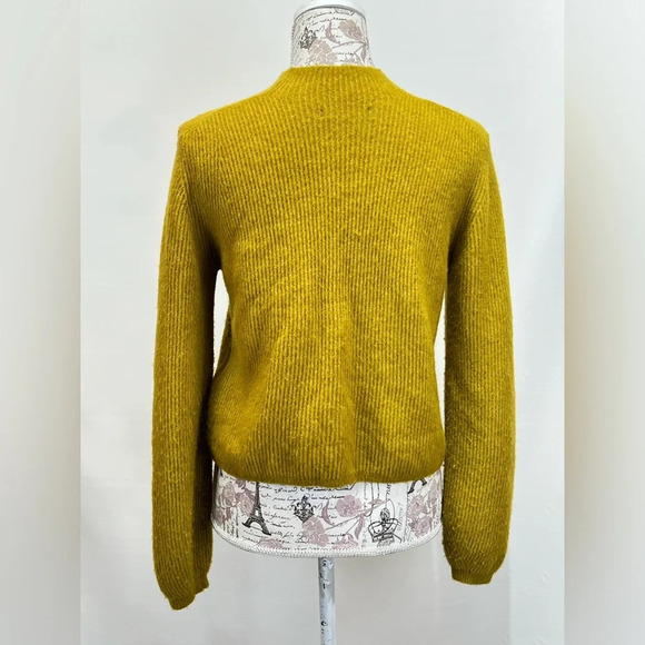 BANANA REPUBLIC Mustard yellow mock neck ribbed crop sweater size S - Picture 6 of 13